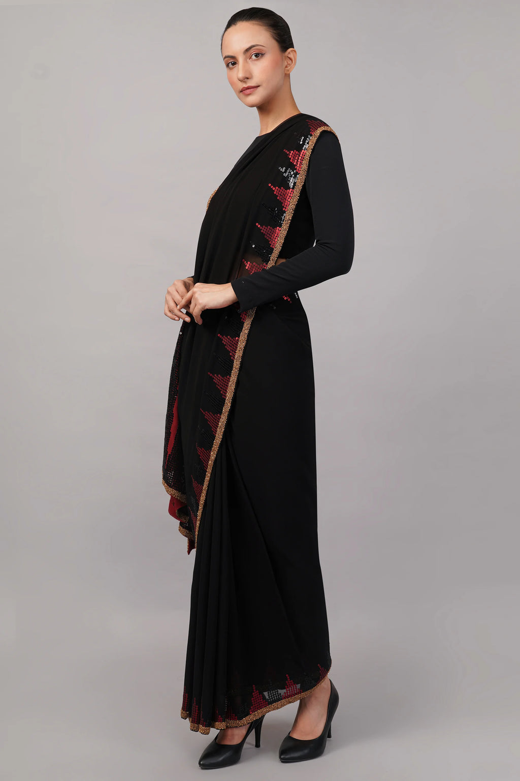 Sequinned Trangle Saree