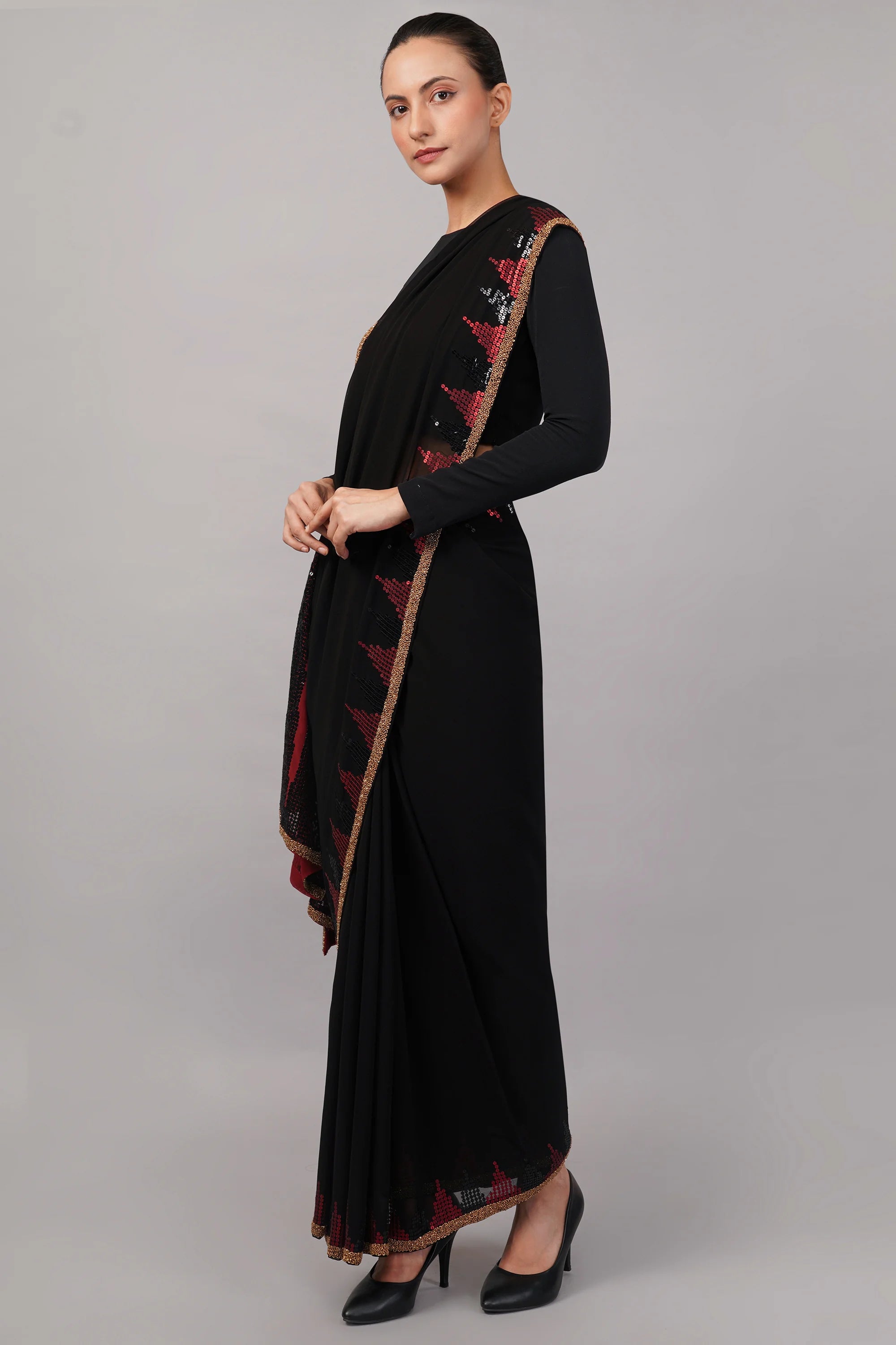 Sequinned Trangle Saree