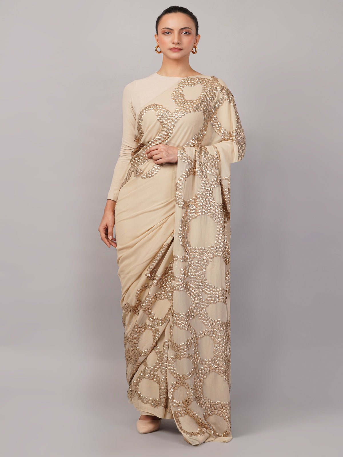 French Cut Rings Saree