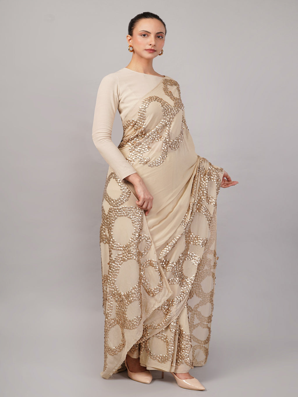 French Cut Rings Saree