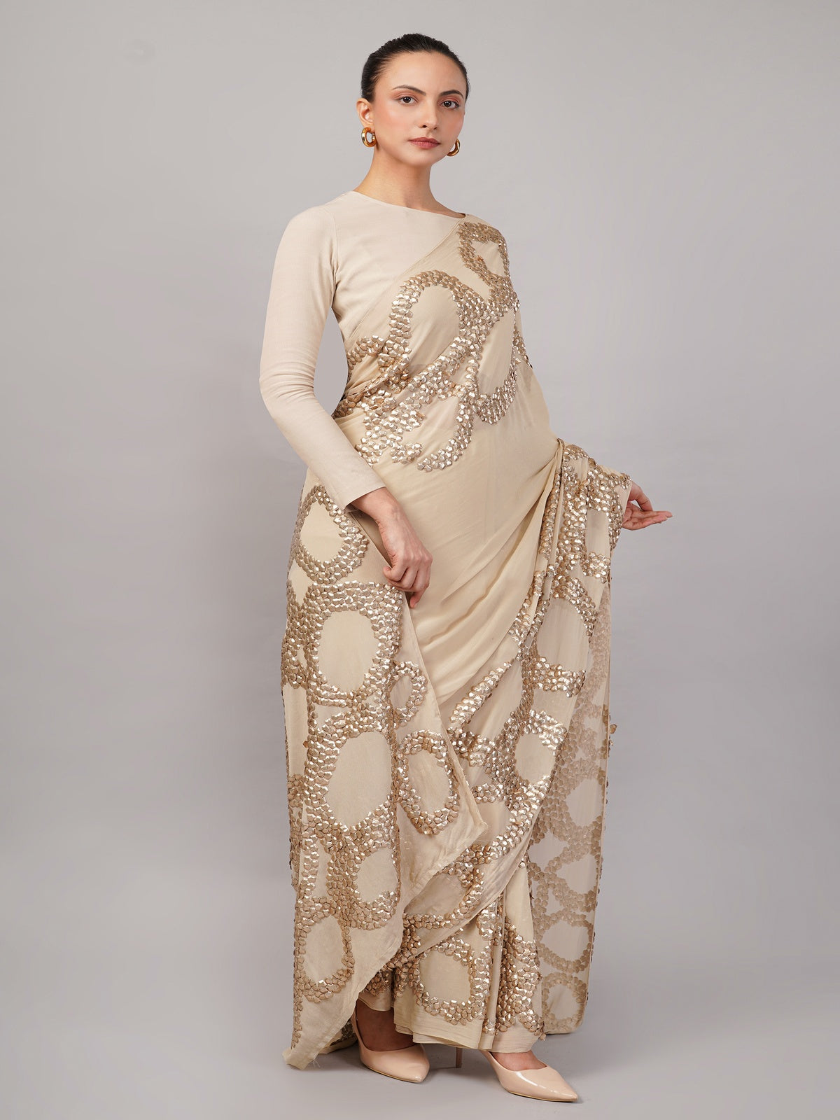 French Cut Rings Saree
