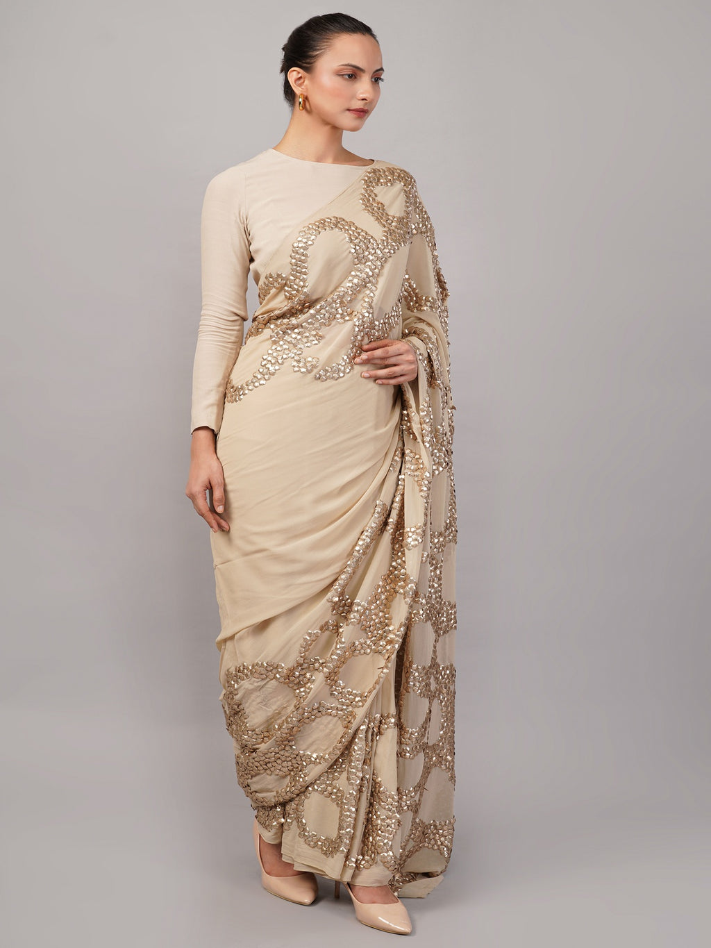 French Cut Rings Saree