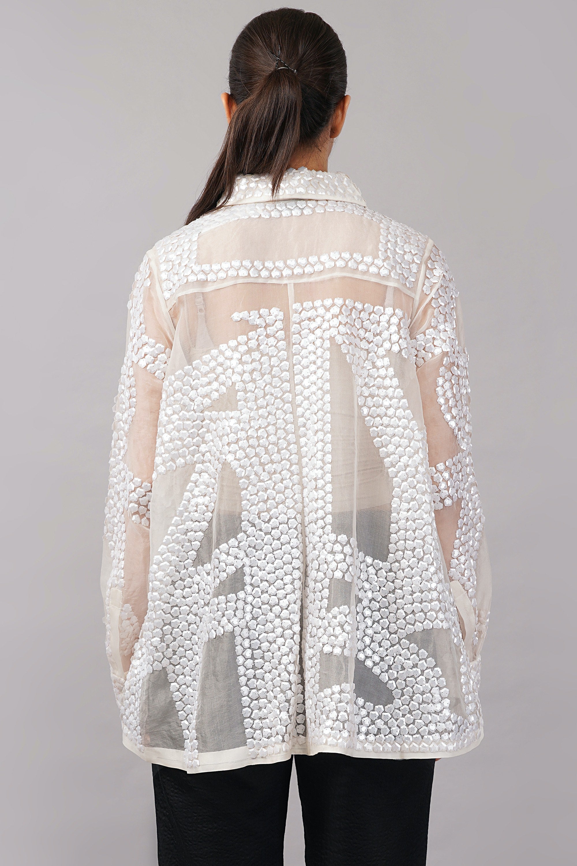Silk Organza Sequin Shirt