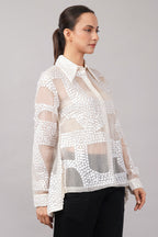 Silk Organza Sequin Shirt