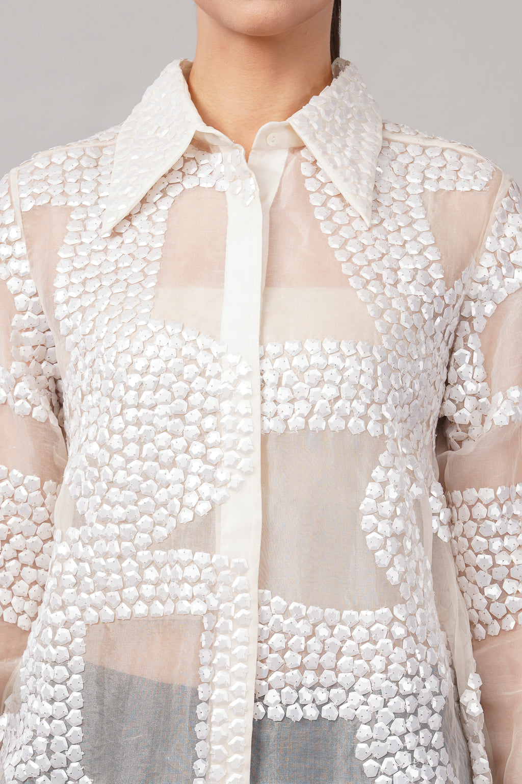 Silk Organza Sequin Shirt