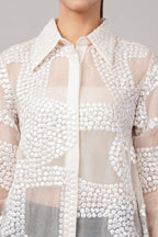 Silk Organza Sequin Shirt