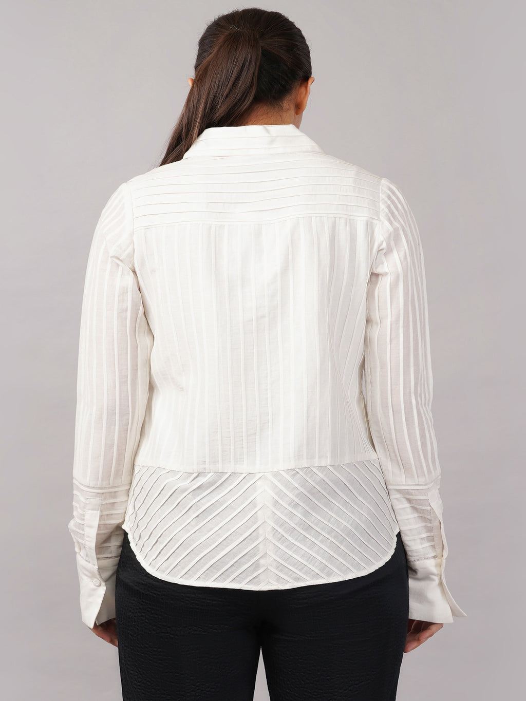 Pleated Stripes Shirt