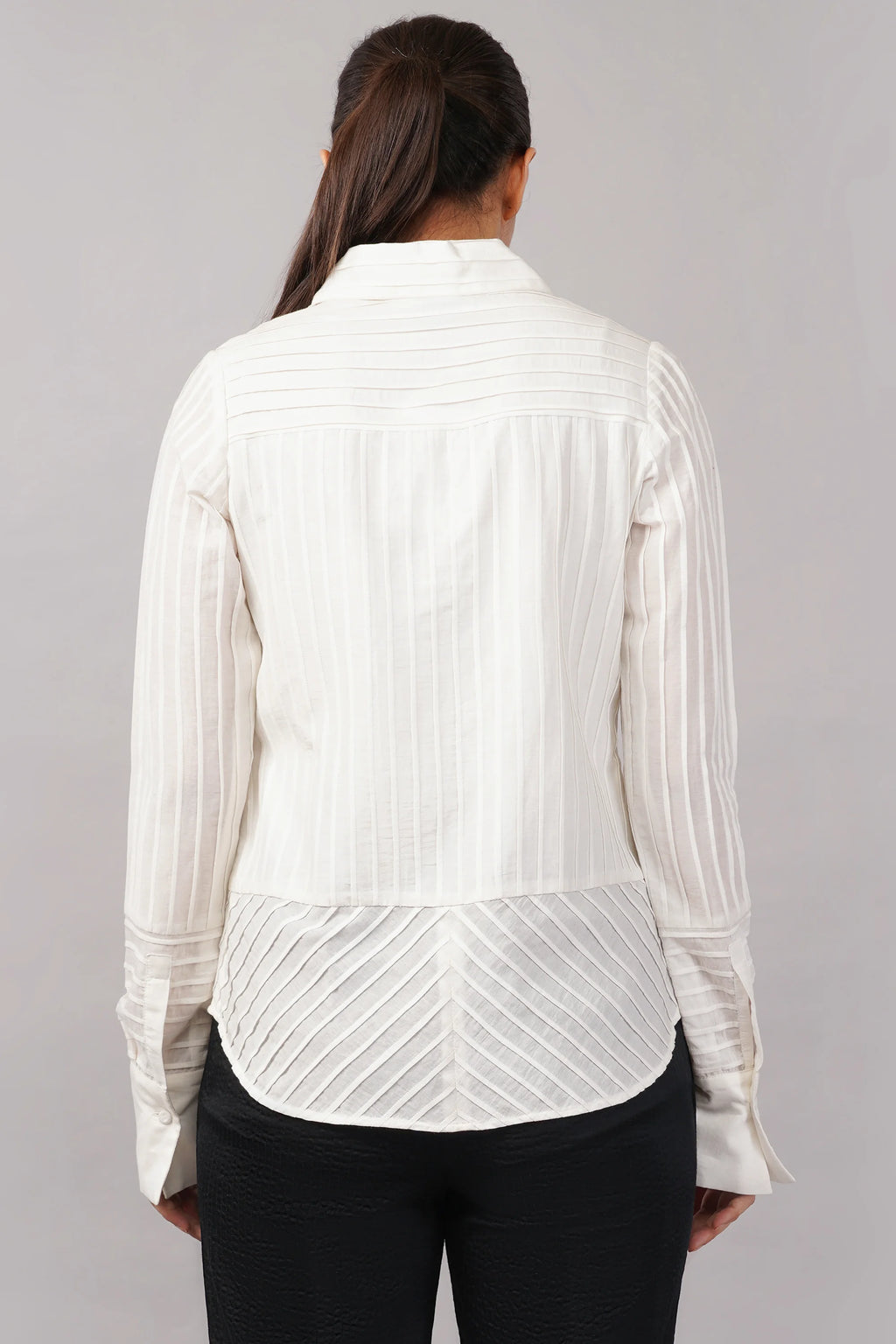 Pleated Stripes Shirt