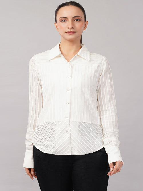 Pleated Stripes Shirt