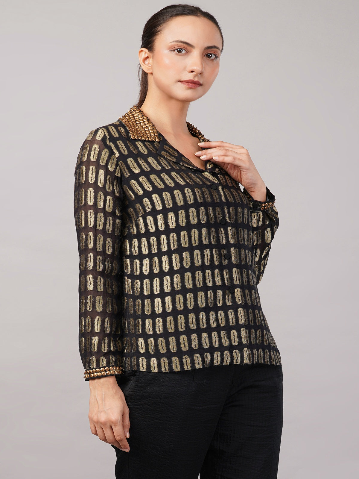 Lozenge Brocade Shirt