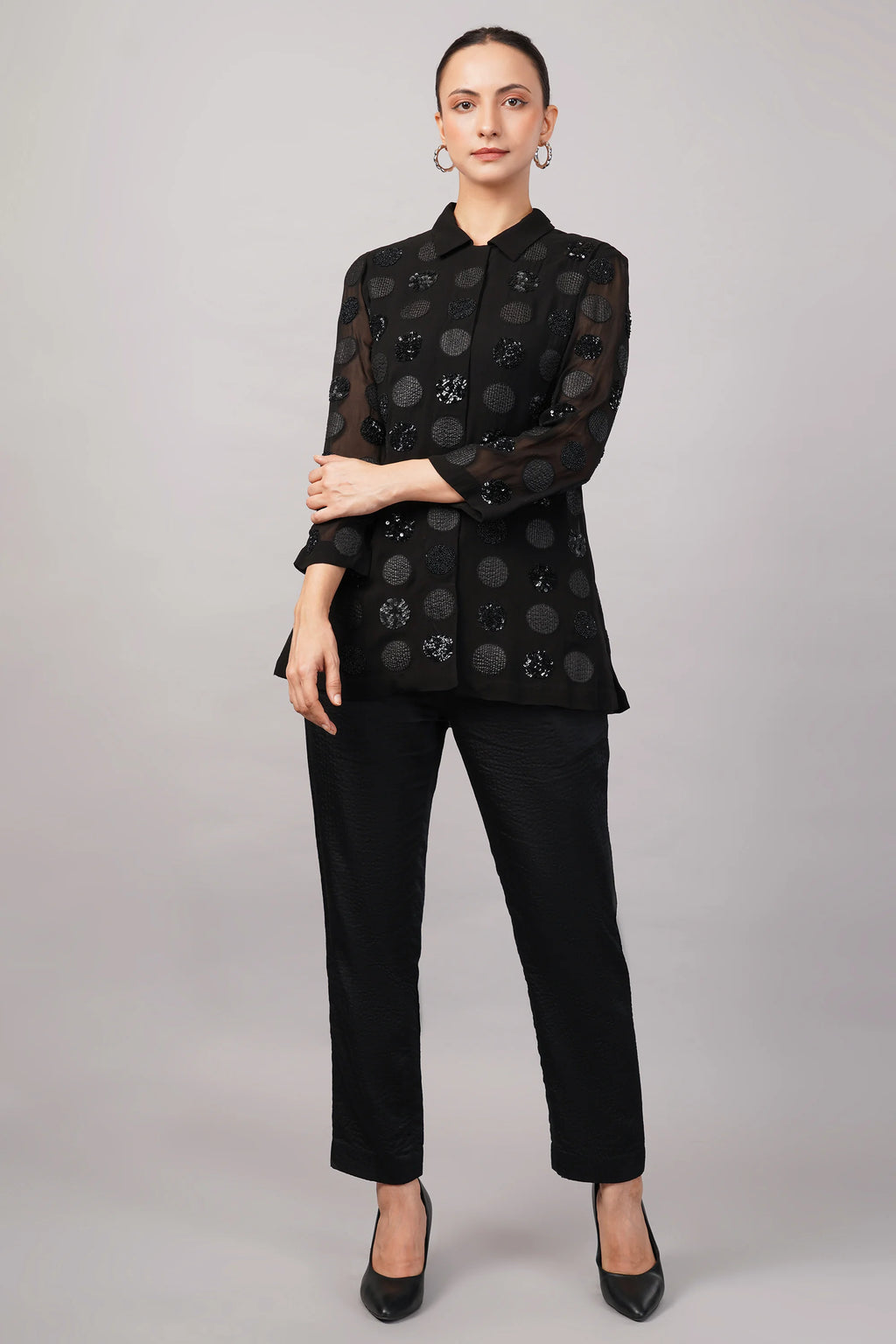 Polka Dot Shirt Black