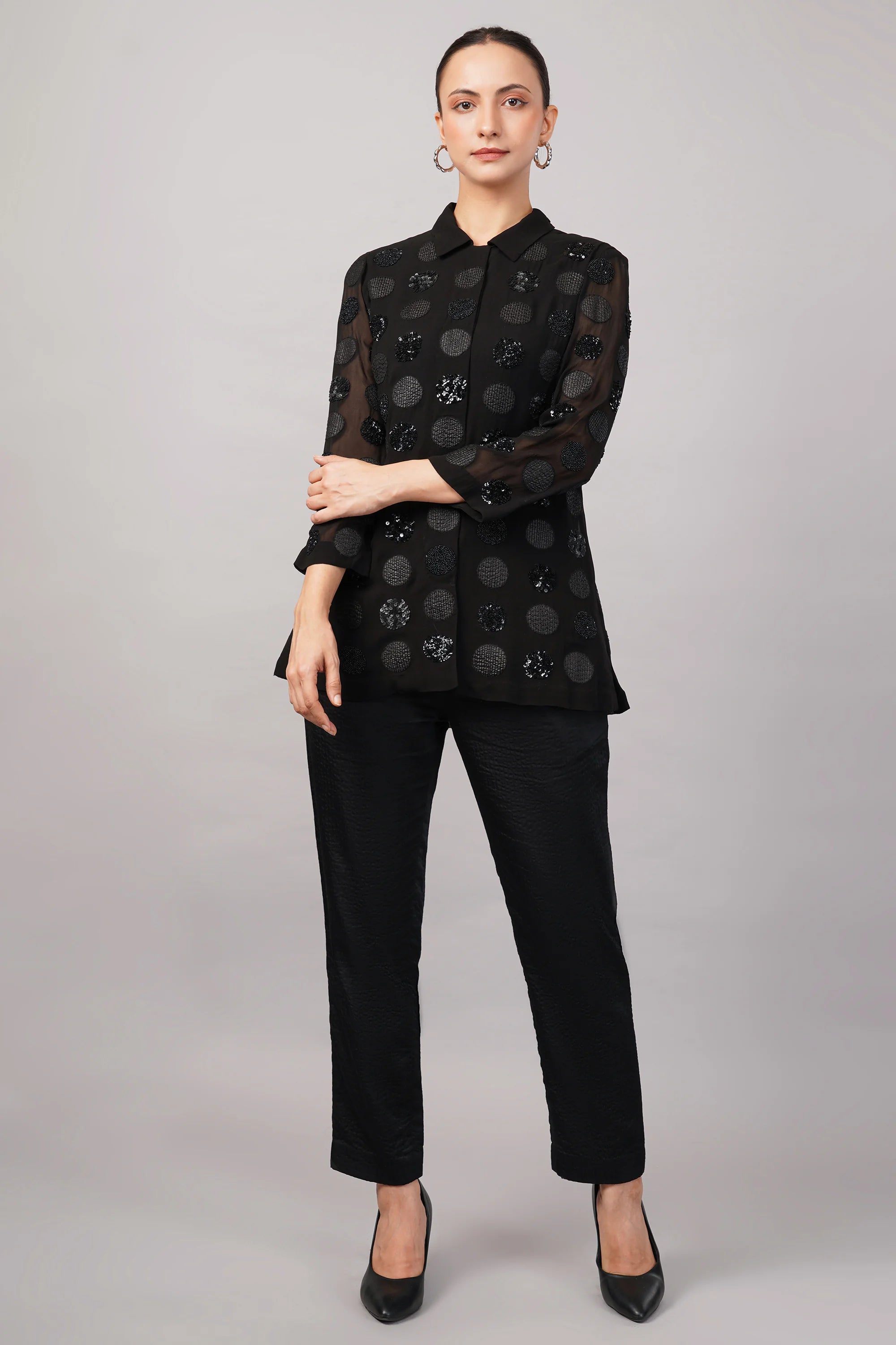 Polka Dot Shirt Black