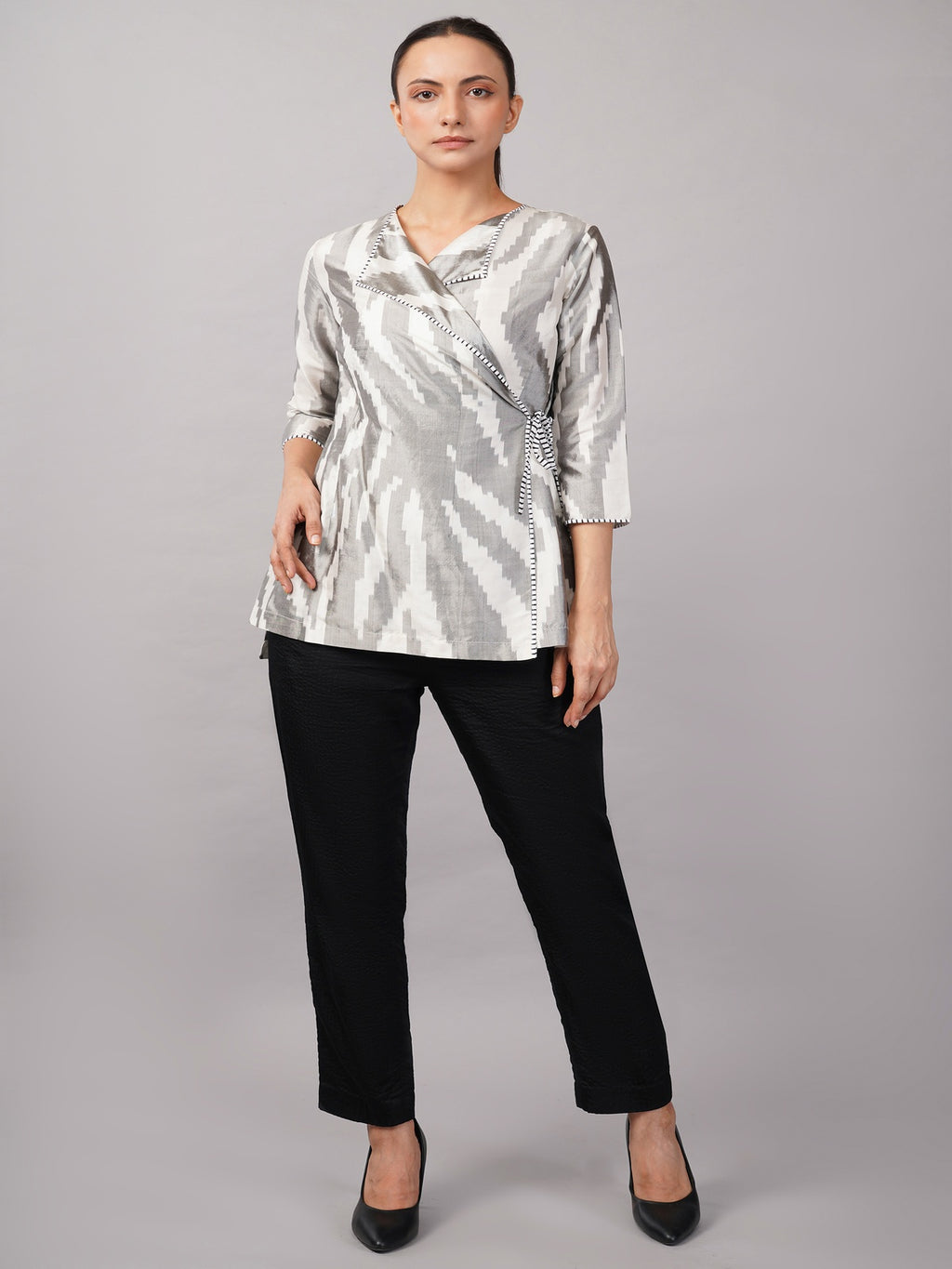 Zebra Ikat Top