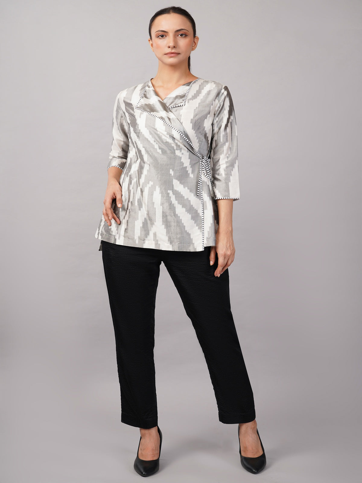 Zebra Ikat Top