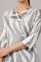 Zebra Ikat Top Ivory