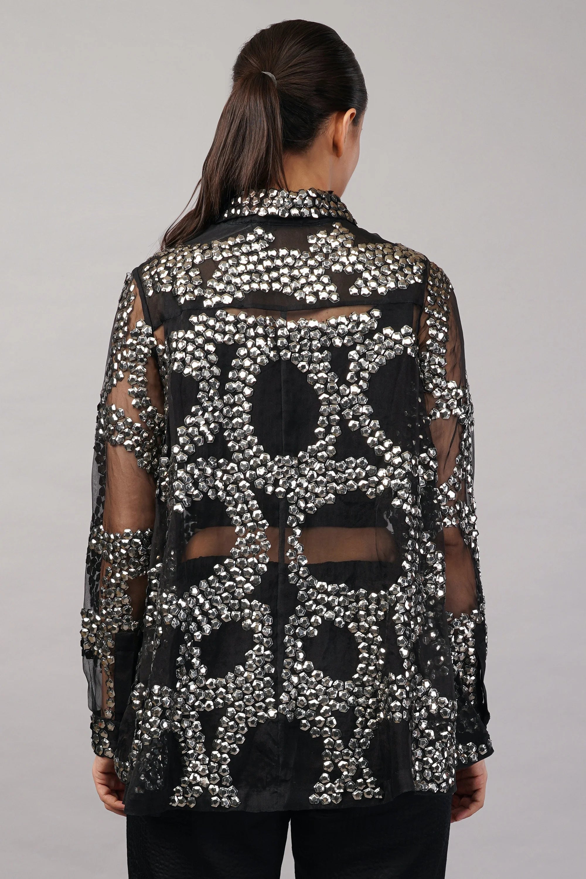 Silk Organza Sequin Shirt