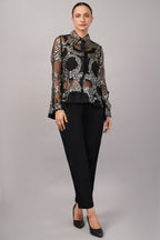 Silk Organza Sequin Shirt