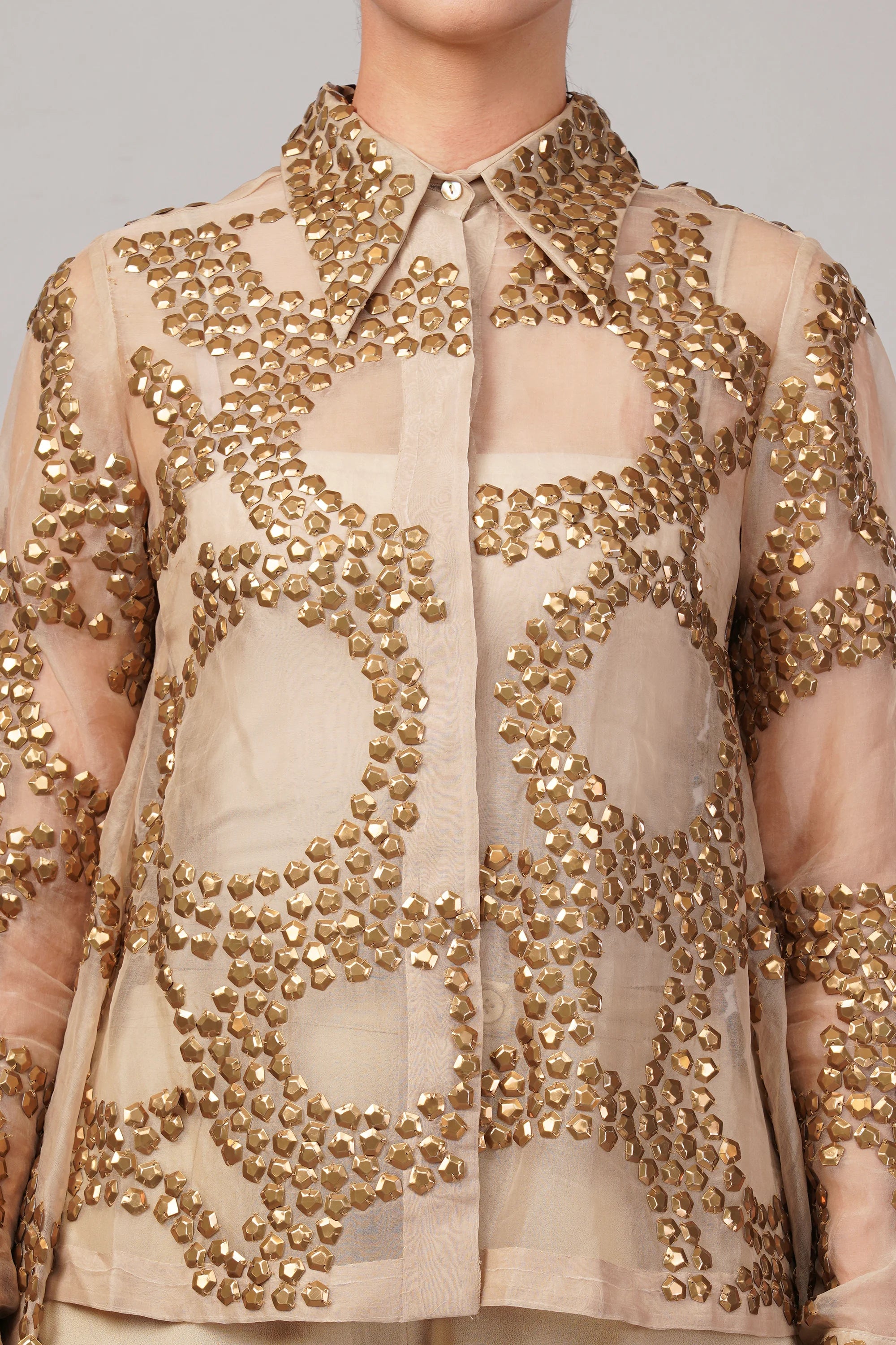 French Cut Rings Shirt Black & Gold