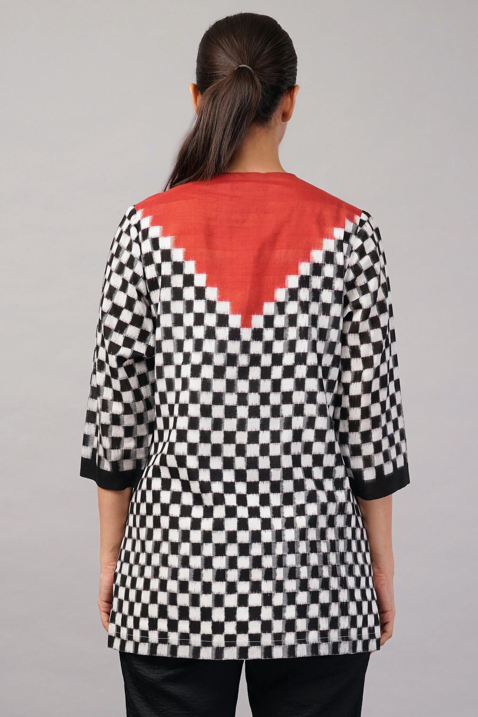 Checkerboard Ikat Top