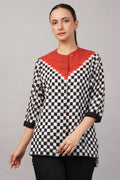 Checkerboard Ikat Top