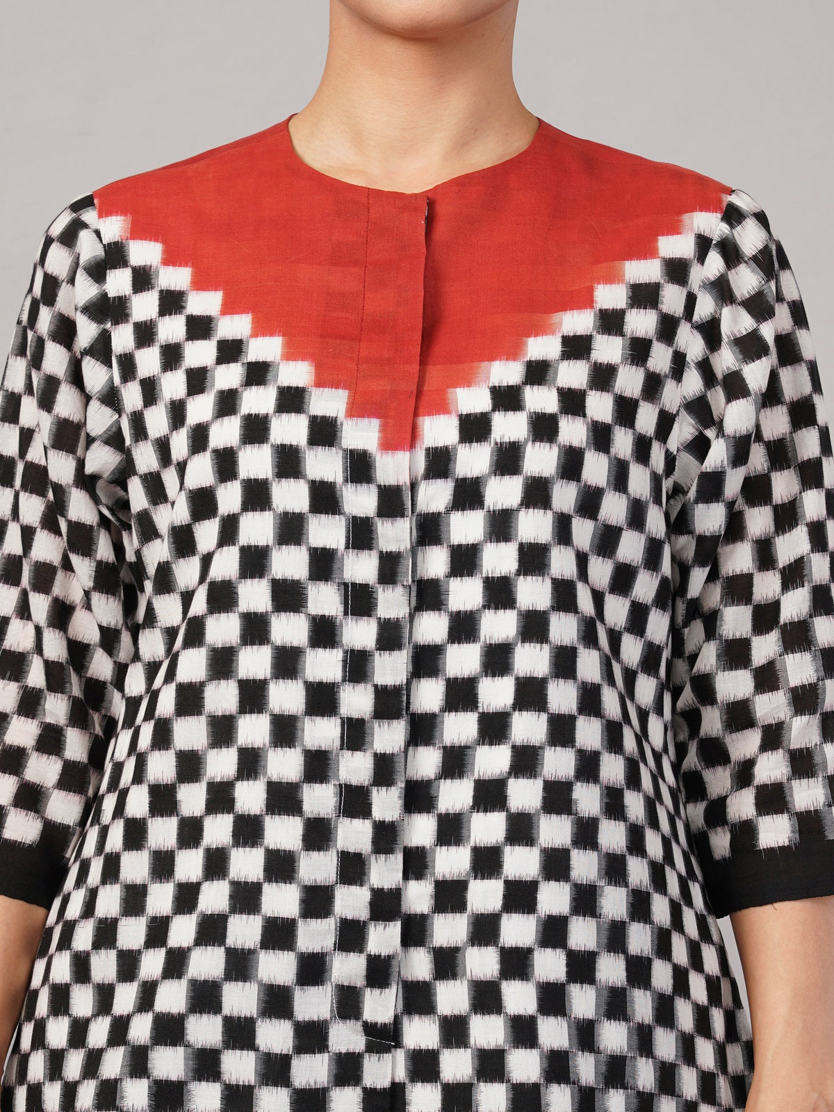 Checkerboard Ikat Top