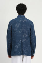 News Print Shirt Jacket