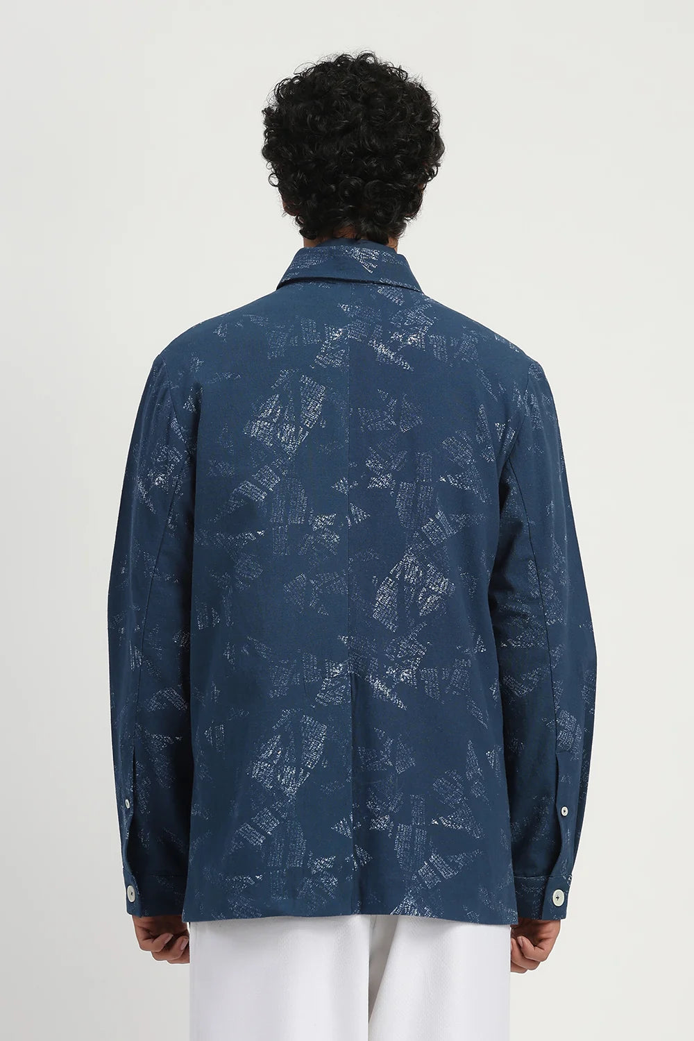 News Print Shirt Jacket