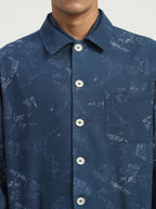 News Print Shirt Jacket