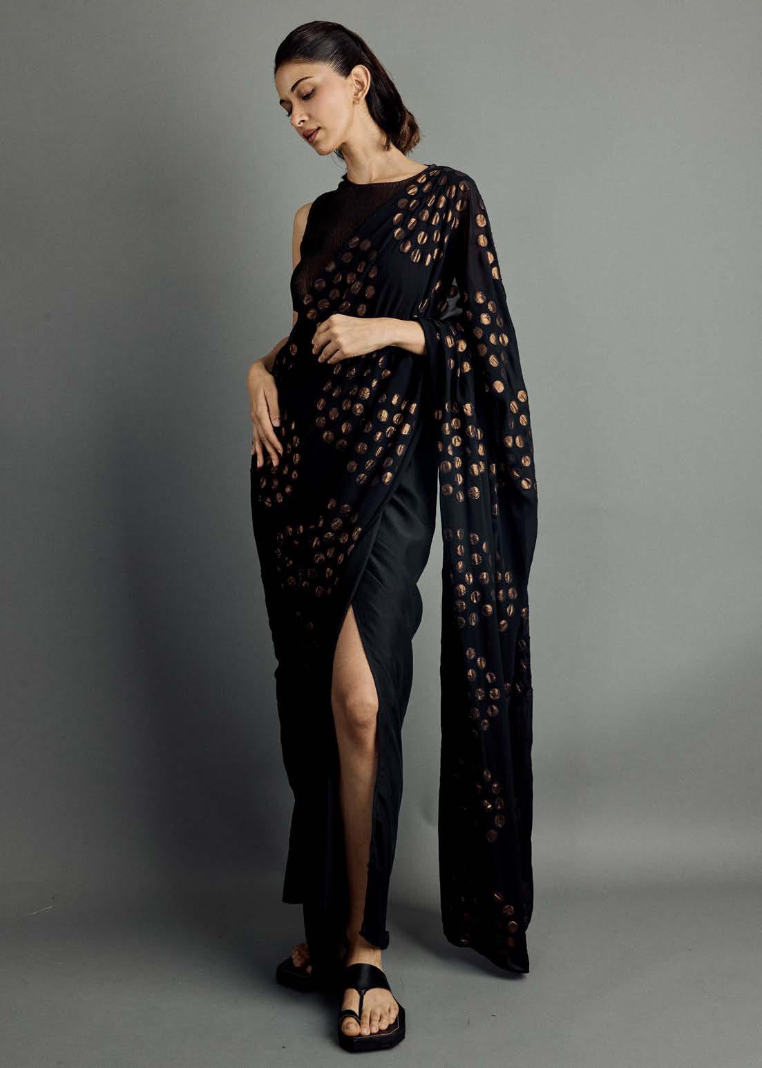 Gold Foil Saree