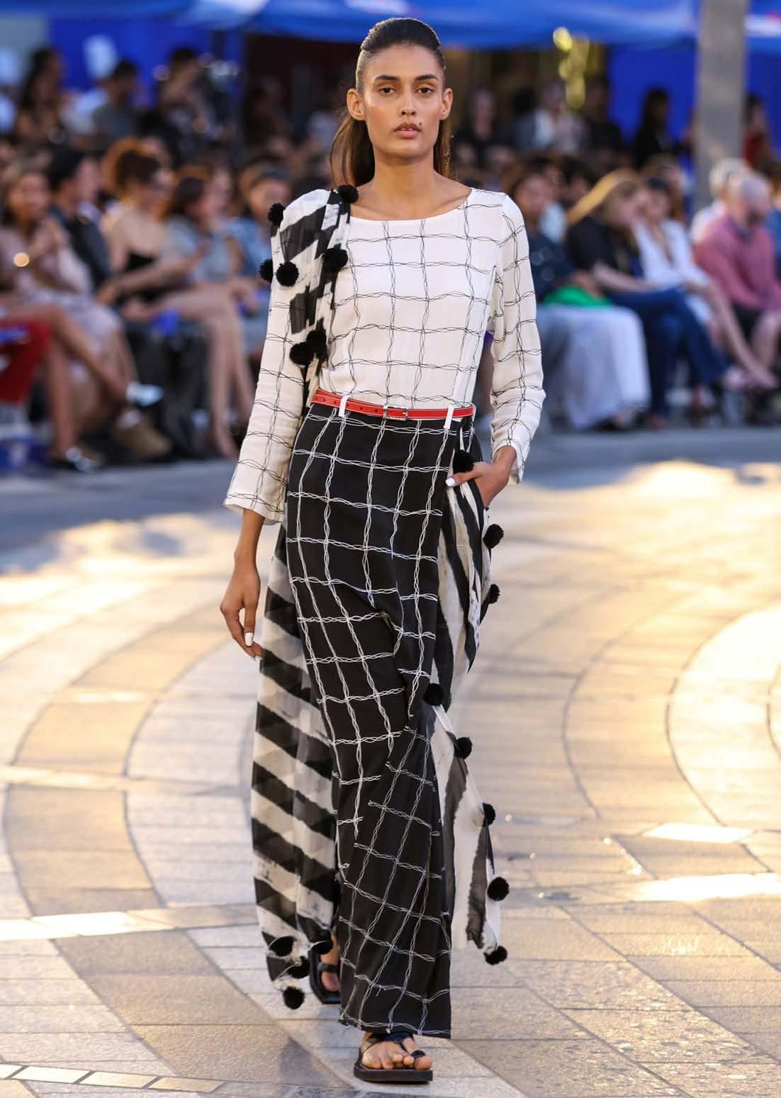 Aari Check Saree Dress