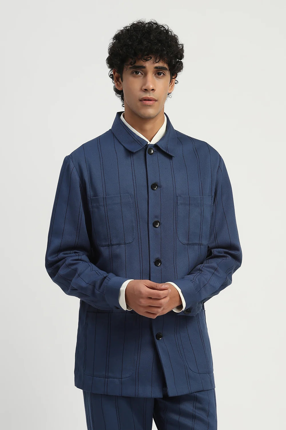 Shaded Aari Stripes Shirt Jacket