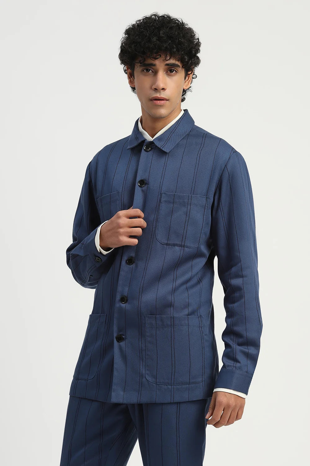 Shaded Aari Stripes Shirt Jacket