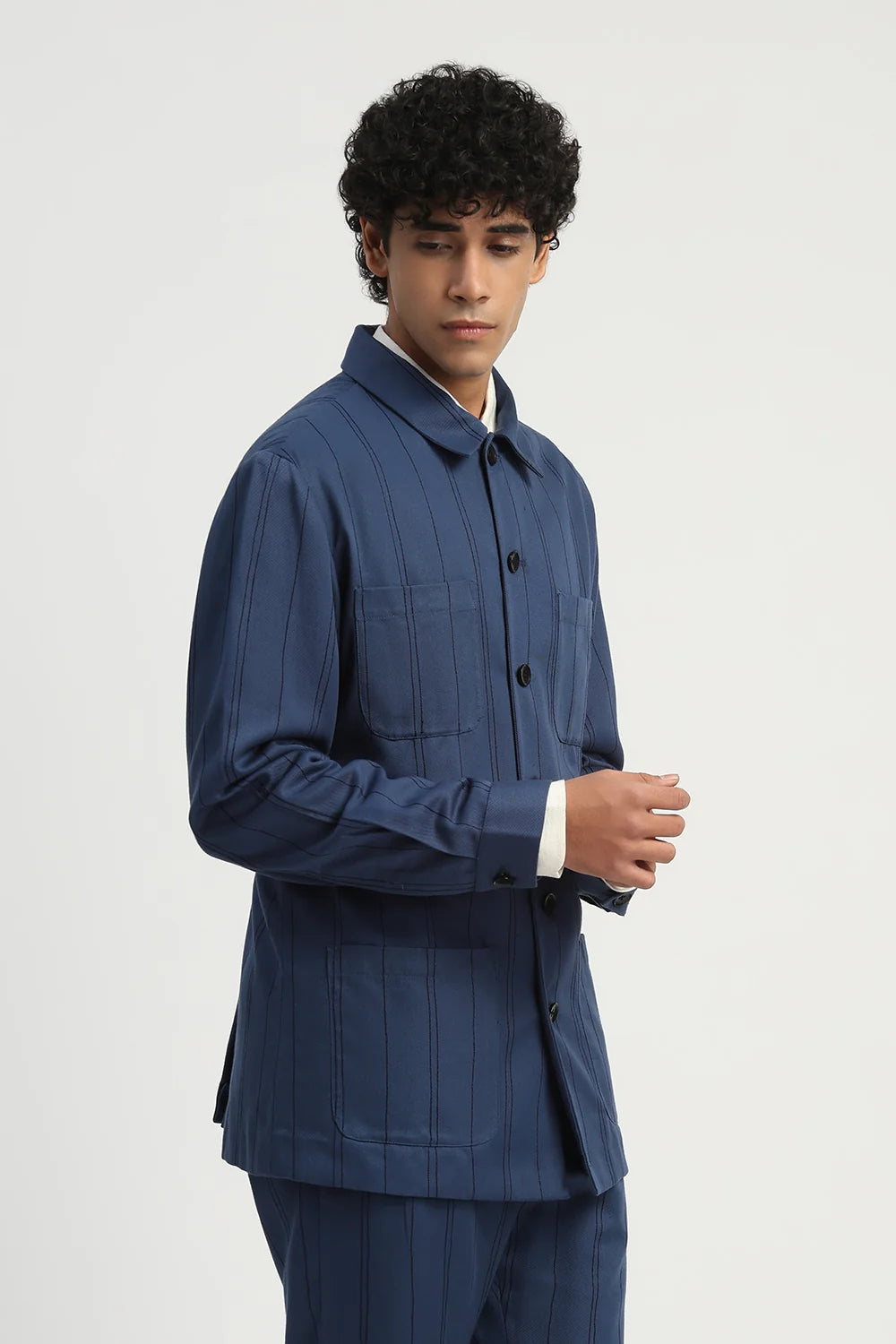 Shaded Aari Stripes Shirt Jacket