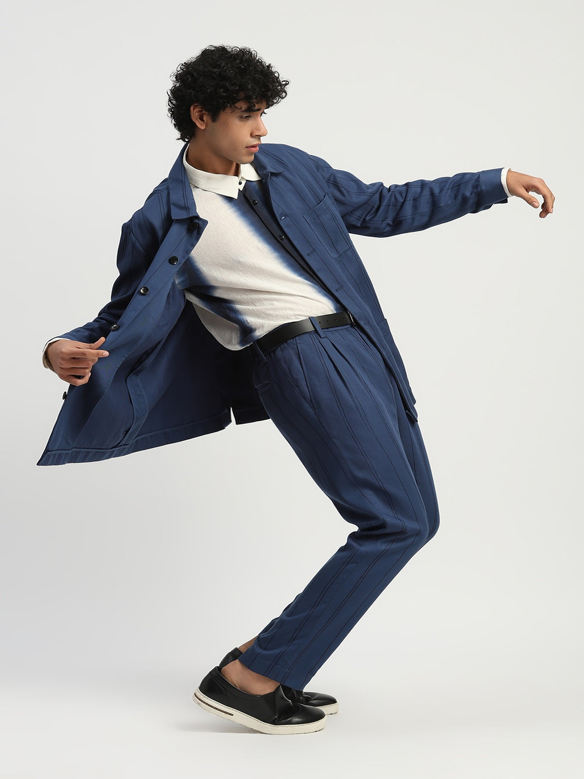 Shaded Aari Stripes Shirt Jacket