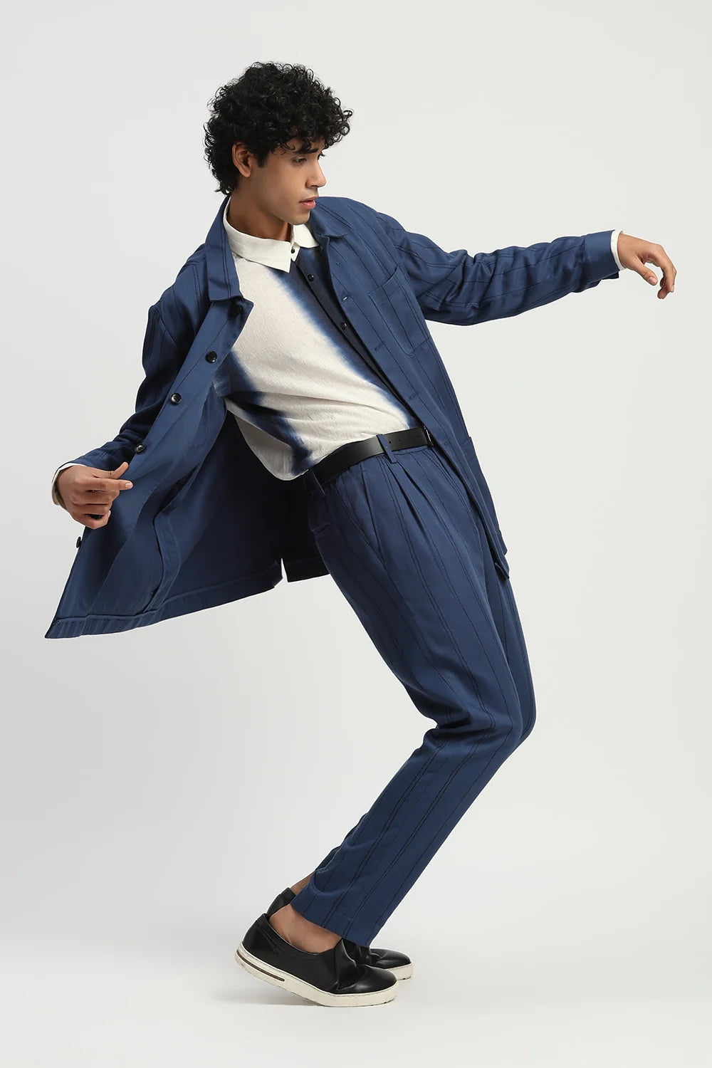 Shaded Aari Stripes Shirt Jacket