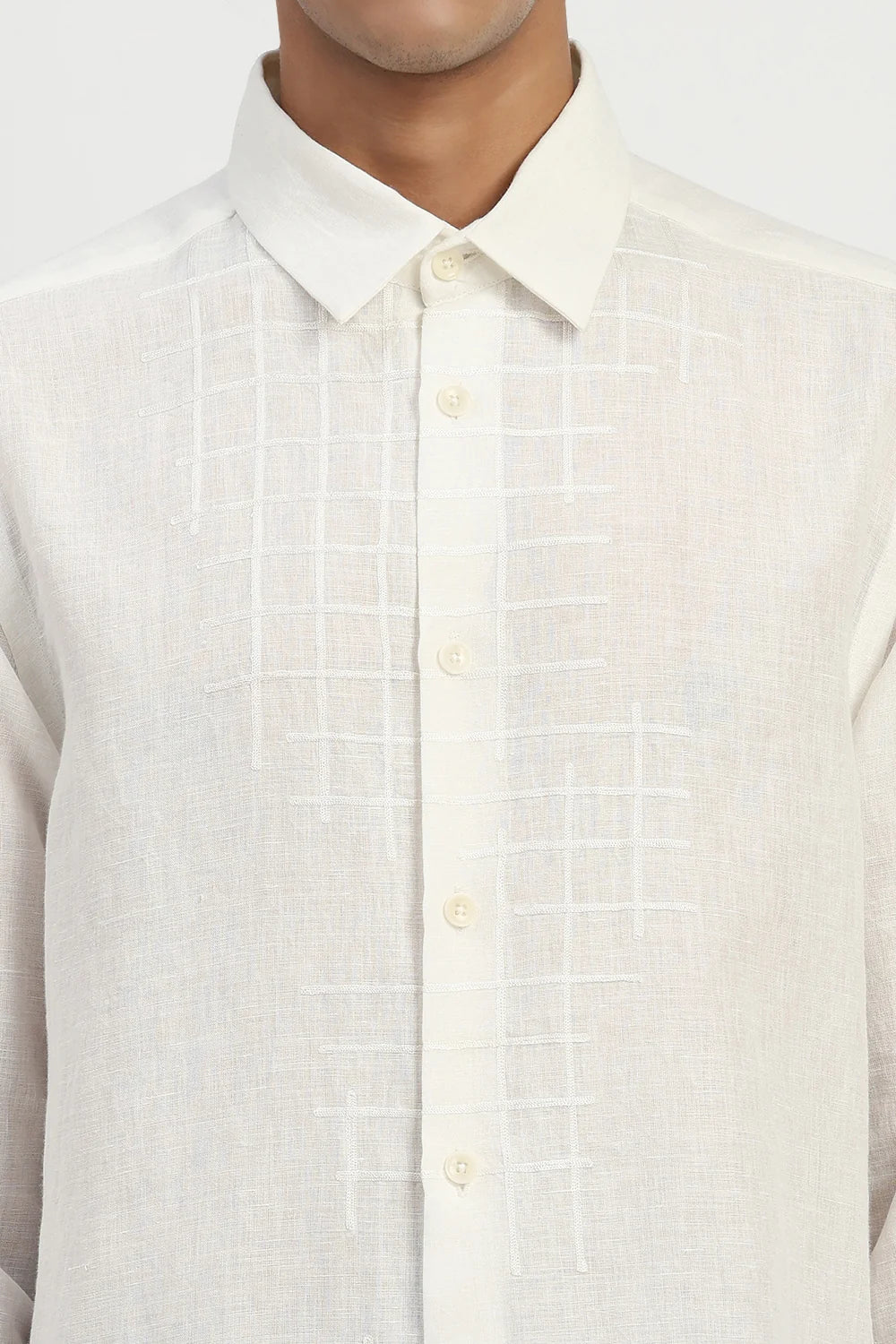 Aari Checks  Shirt Ivory