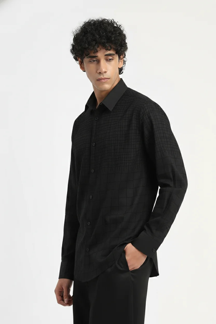 Big Small Aari Check Shirt Black