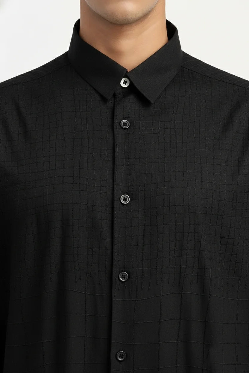 Big Small Aari Check Shirt Black