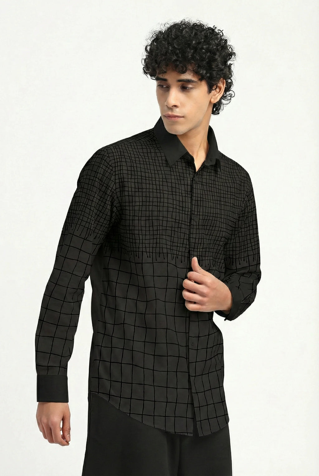 Big Small Aari Check Shirt Black