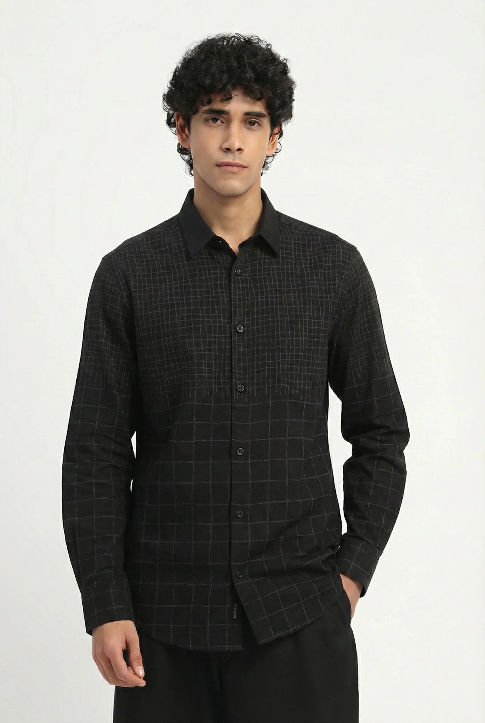 Big Small Aari Check Shirt Black