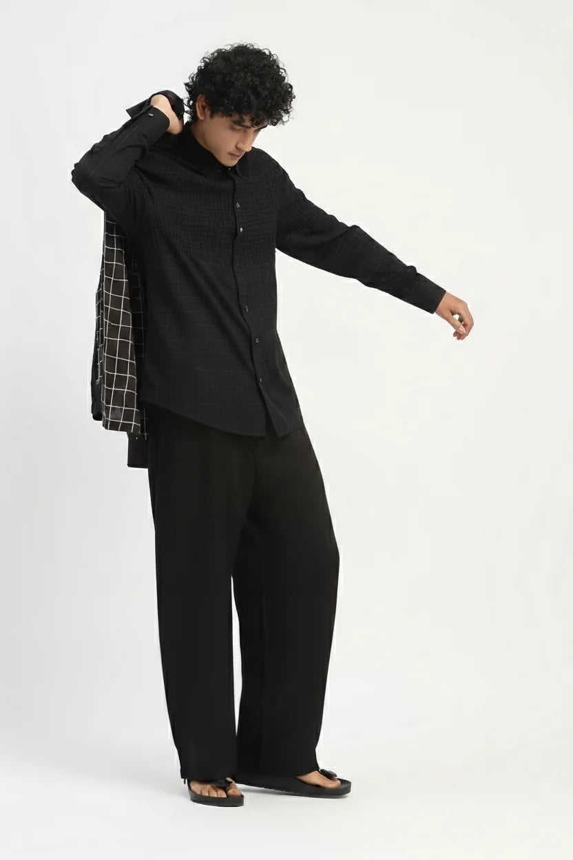 Big Small Aari Check Shirt Black