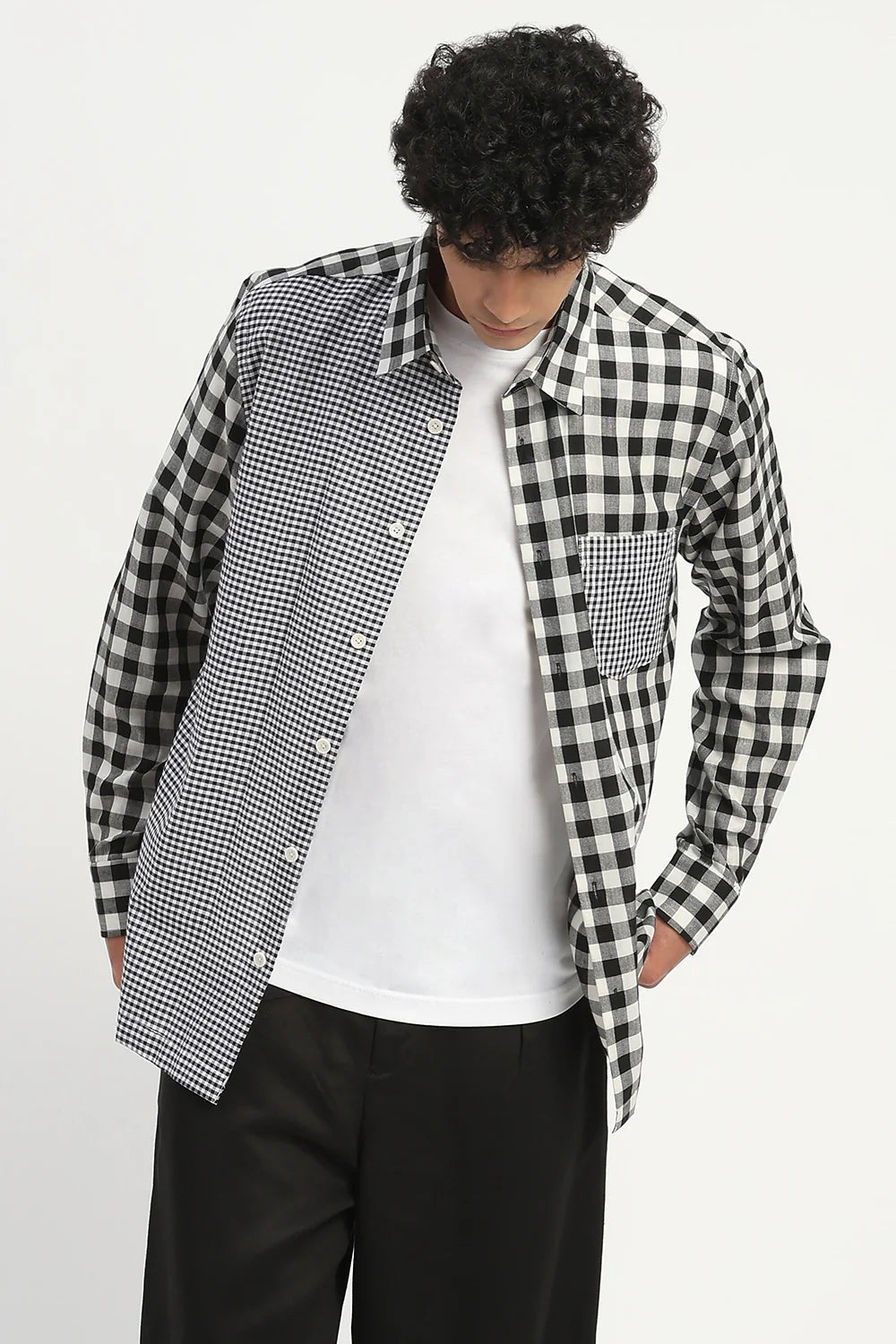 Gingham Shirt Black & Ivory