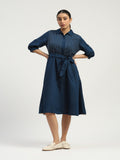 Pleated Linen Dress