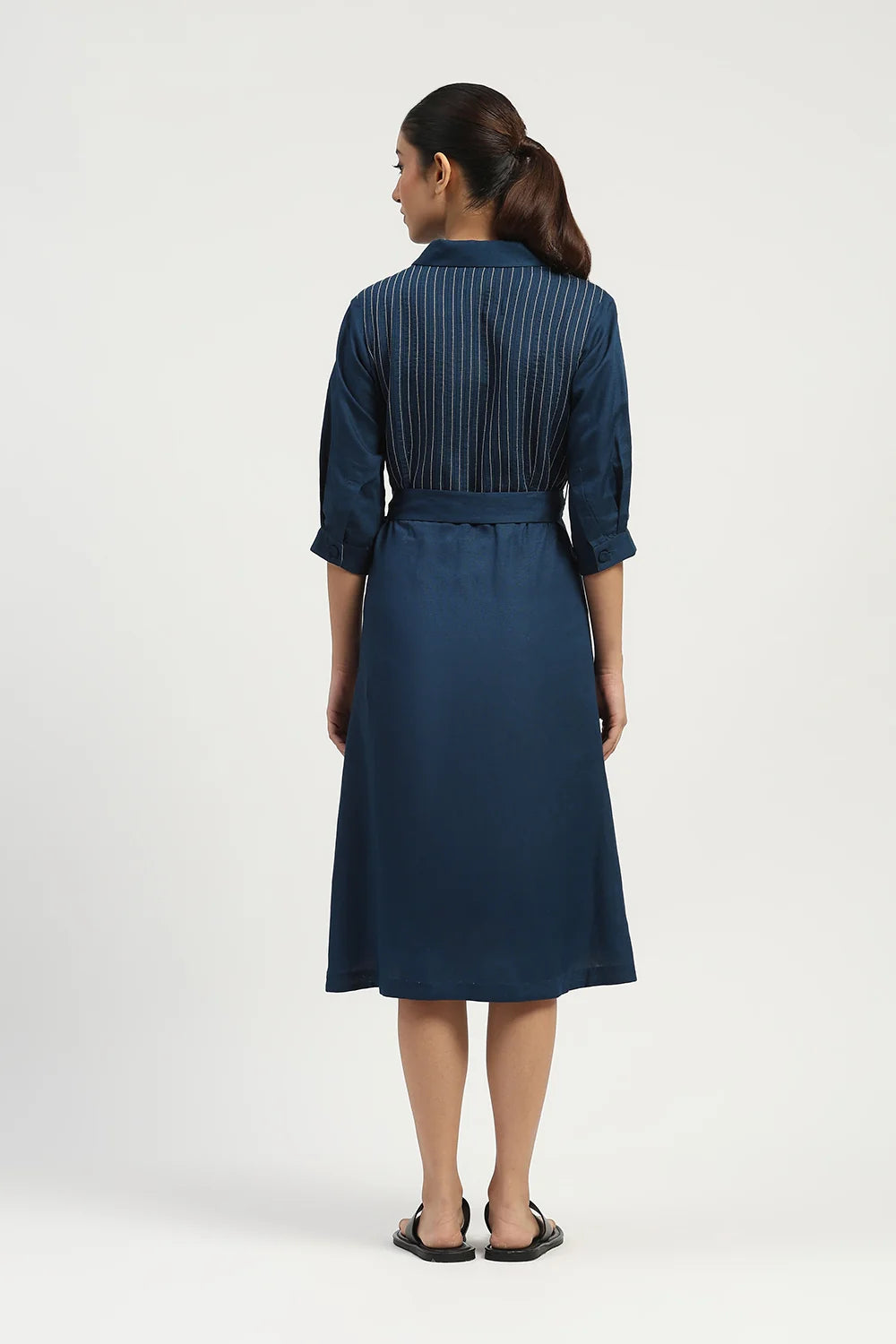 Pleated Linen Dress
