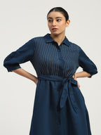 Pleated Linen Dress