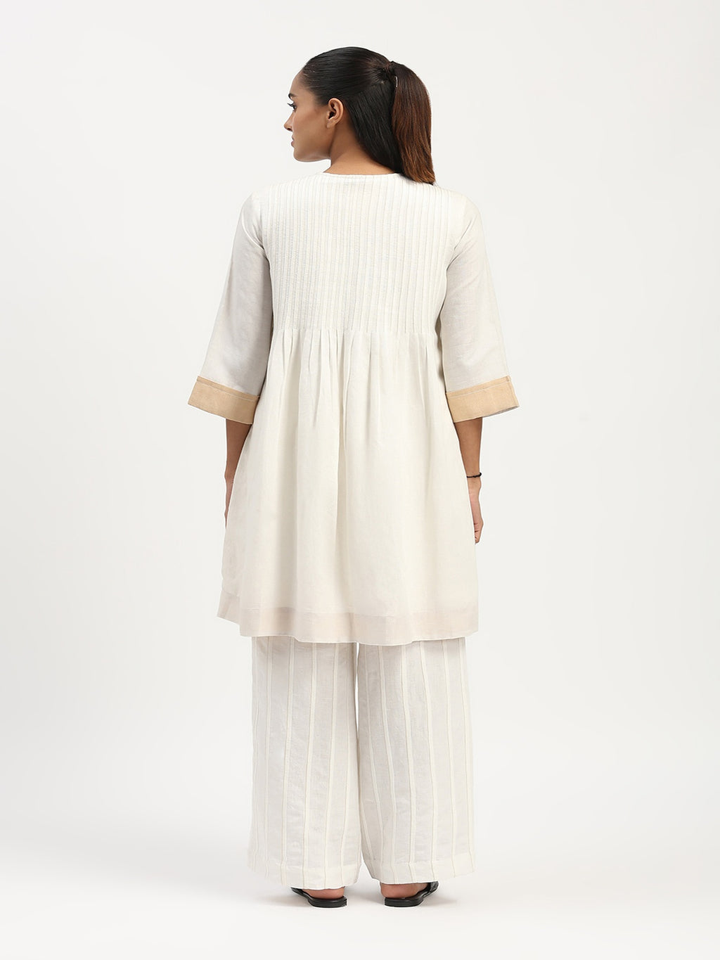 Pleated Linen Dress
