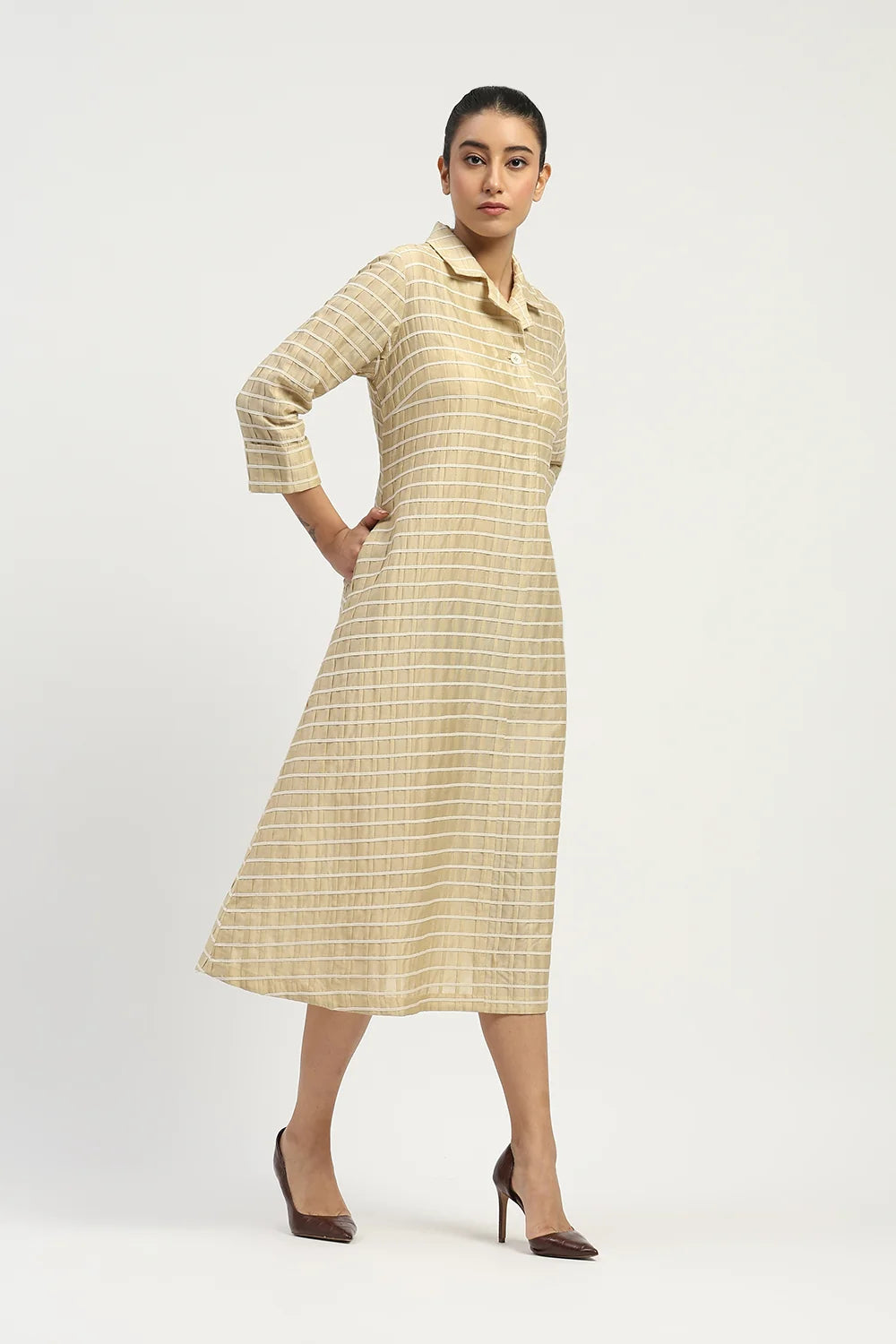 Pleat & Tape Dress