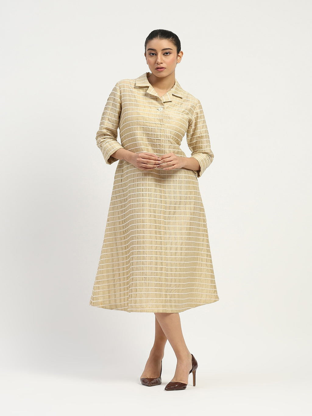 Pleat & Tape Dress