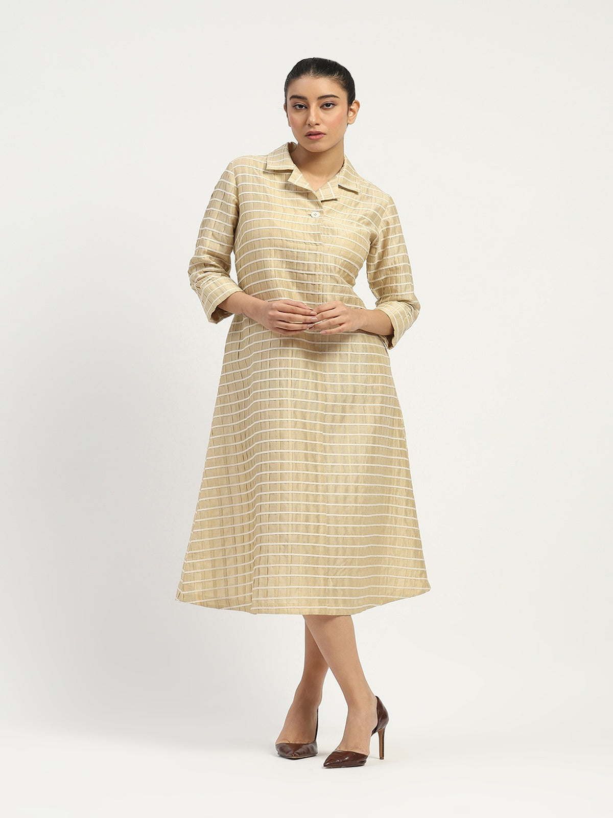 Pleat & Tape Dress