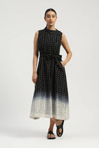 Ombre Stab Stitch Long Dress